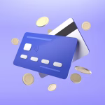 3d flying credit cards blue background card payment 3d render 422666 3483