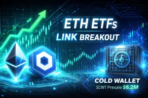ETH and LINK are showing strong bullish momentum after institutional inflows into ETH ETFs and a notable breakout for LINK.
