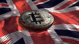 digital-interpretation-of-a-shiny-bitcoin-resting-on-a-union-jack-flag