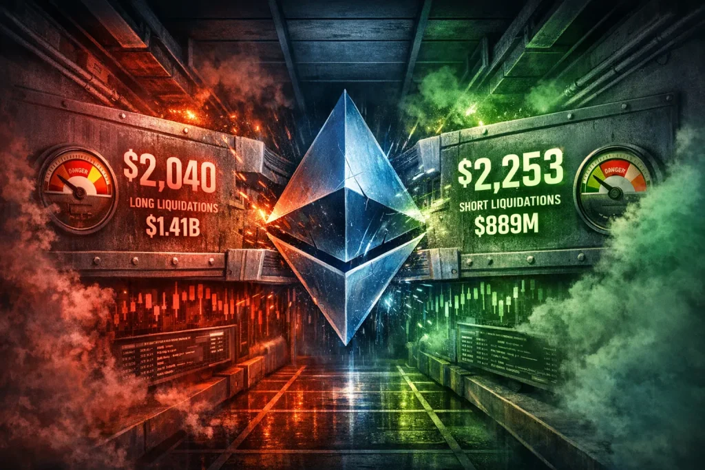 Ethereum nearing a tight liquidation corridor and about to blow up $2.3 billion in leverage