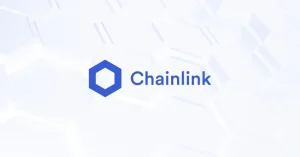 chainlink logo on a white background with abstract hexagonal links