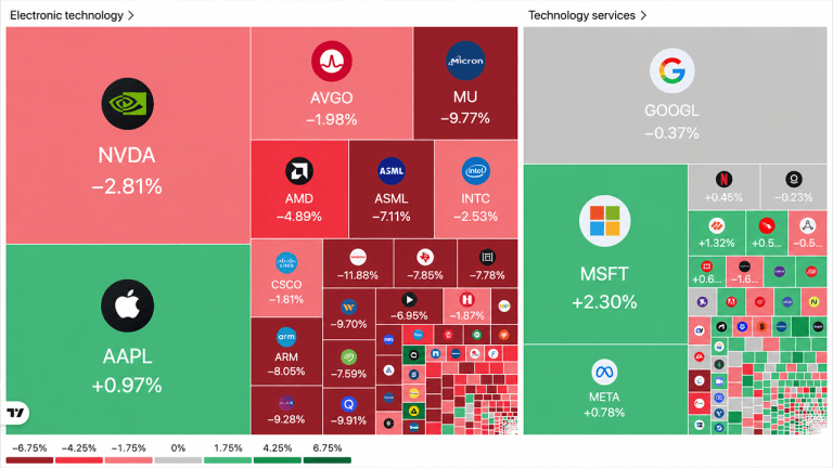 Near 400-Point Nasdaq Drop Shows How the Semiconductor-Led Selloff Hit US Financial Markets